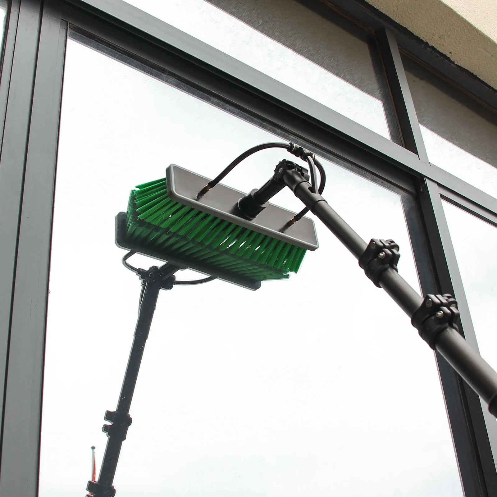 30/36/42FT Telescopic Extension Water Fed Pole Brush Kit for Window/Photovoltaic Solar Panel Cleaning Washing Tool