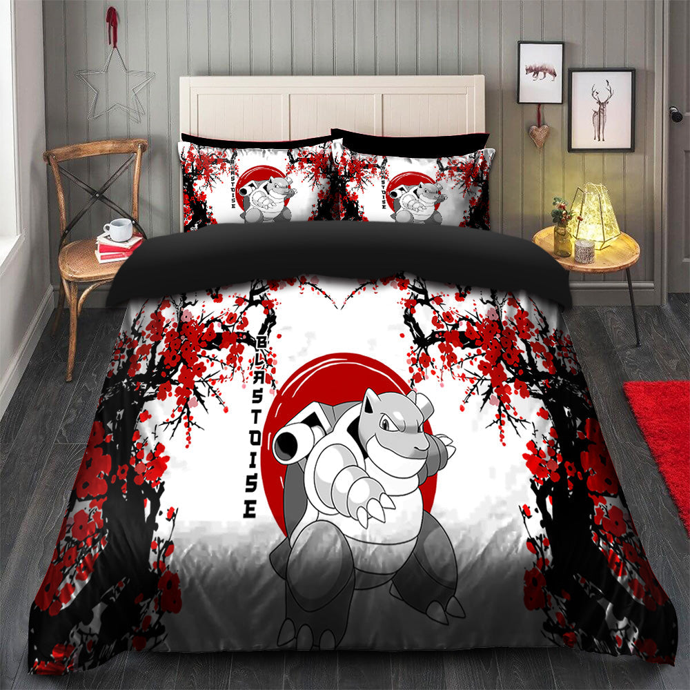 Blastoise Bedding Set, Japan Style Duvet Cover & 2 Pillowcases