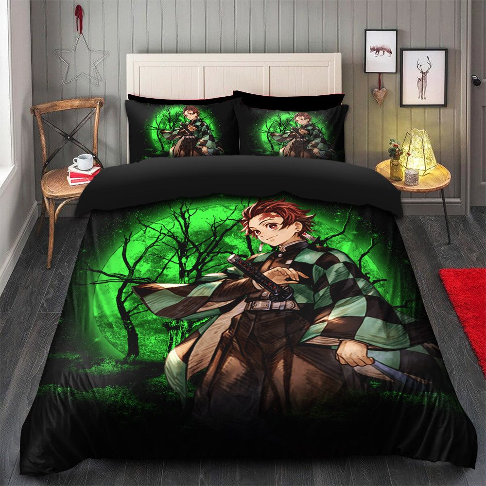 Demon Slayer Tanjiro Bedding Set with Duvet Cover and 2 Pillowcases