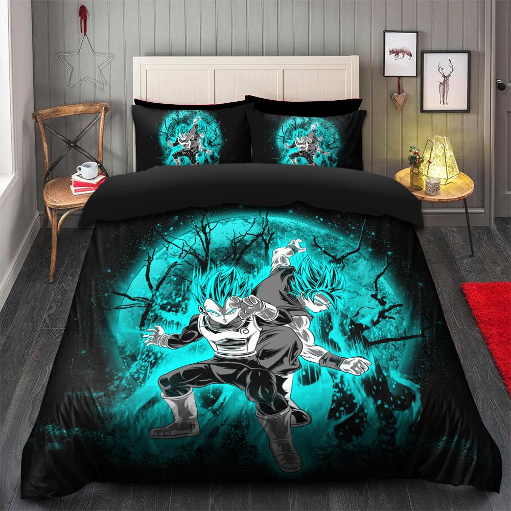 Dragon Ball Goku Vegeta Moonlight Duvet Cover Set with 2 Pillowcases