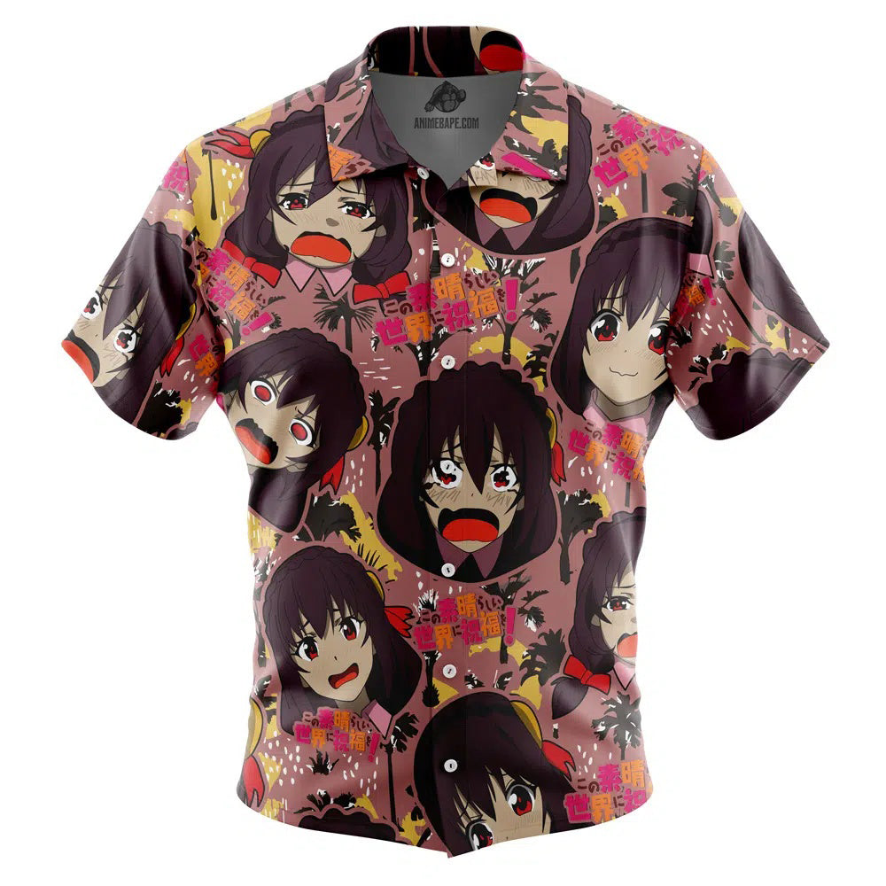 Funny Face Yunyun Konosuba Button Up Hawaiian Shirt