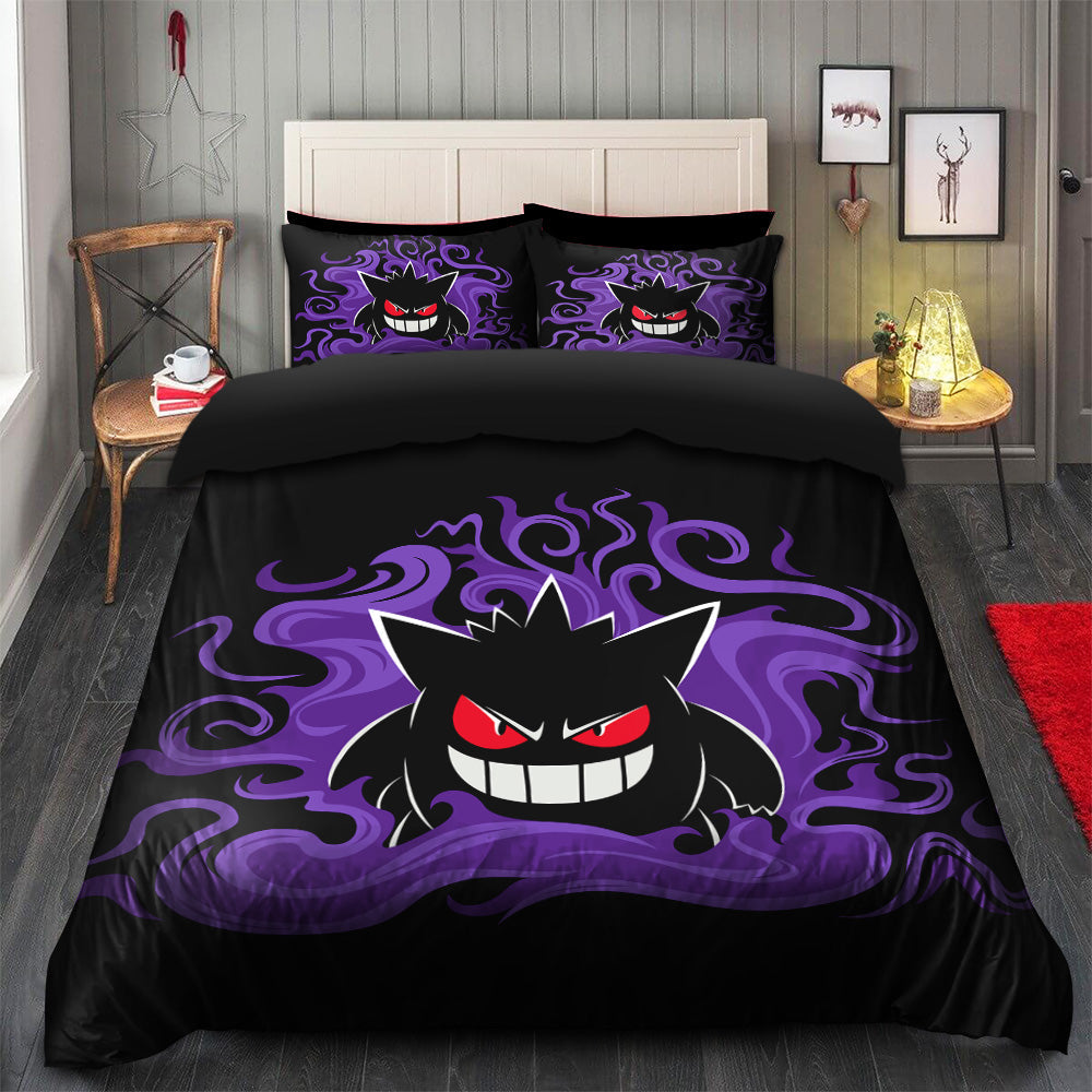 Gengar Pokemon Bedding Set Duvet Cover with 2 Pillowcases