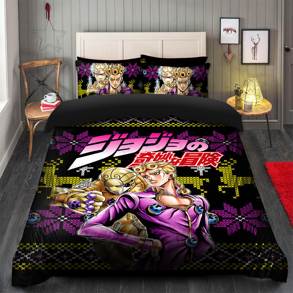 Giorno Jojos Bizarre Adventure Duvet Cover Set with 2 Pillowcases
