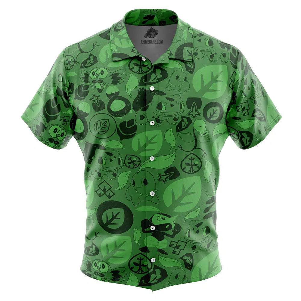 Grass Pokemon Button Up Hawaiian Shirt