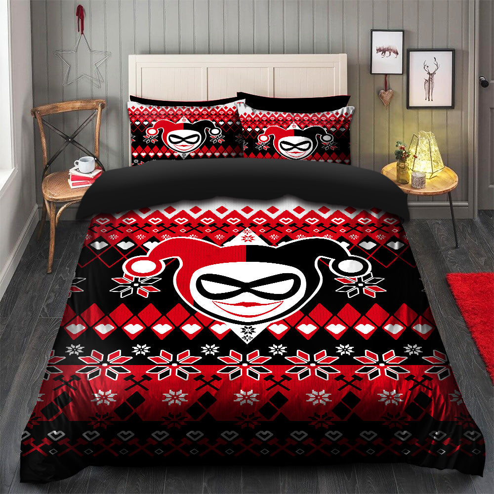 Harley Quinn Christmas Duvet Cover Set with 2 Pillowcases