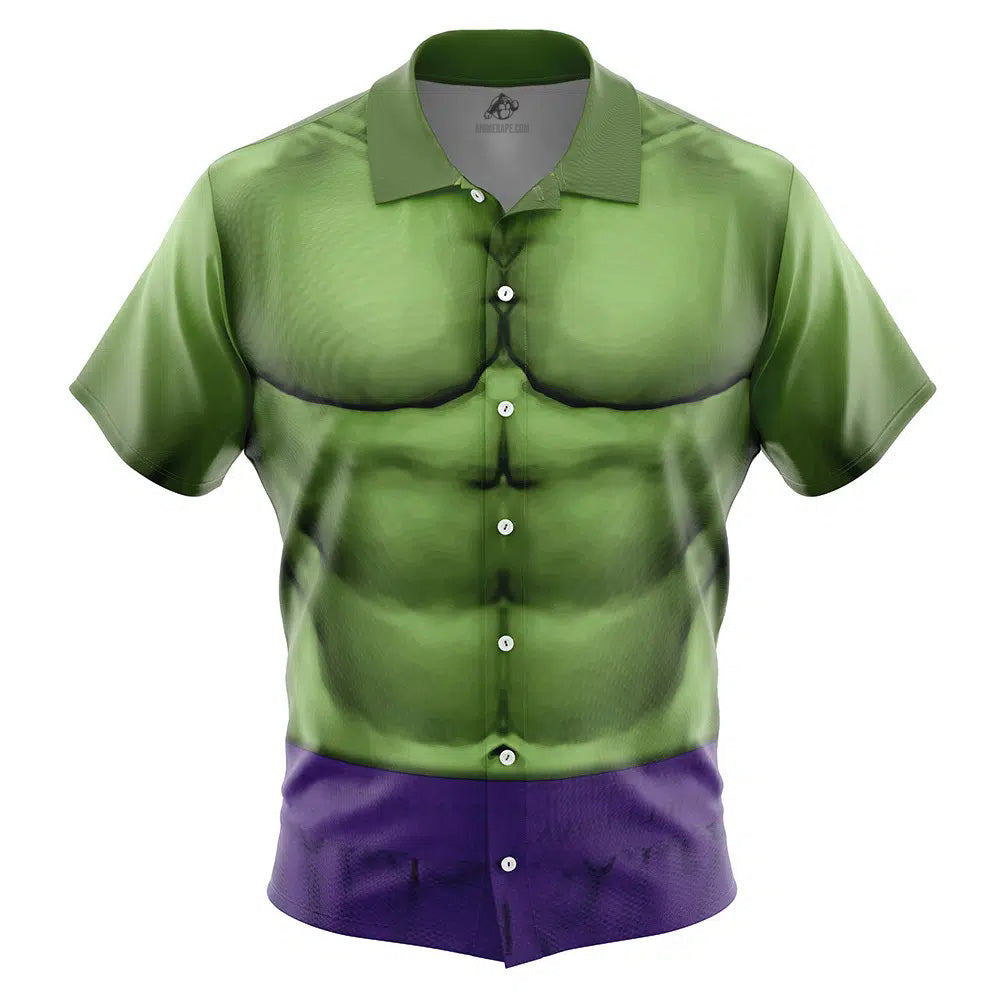 Hulk Marvel Button Up Hawaiian Shirt