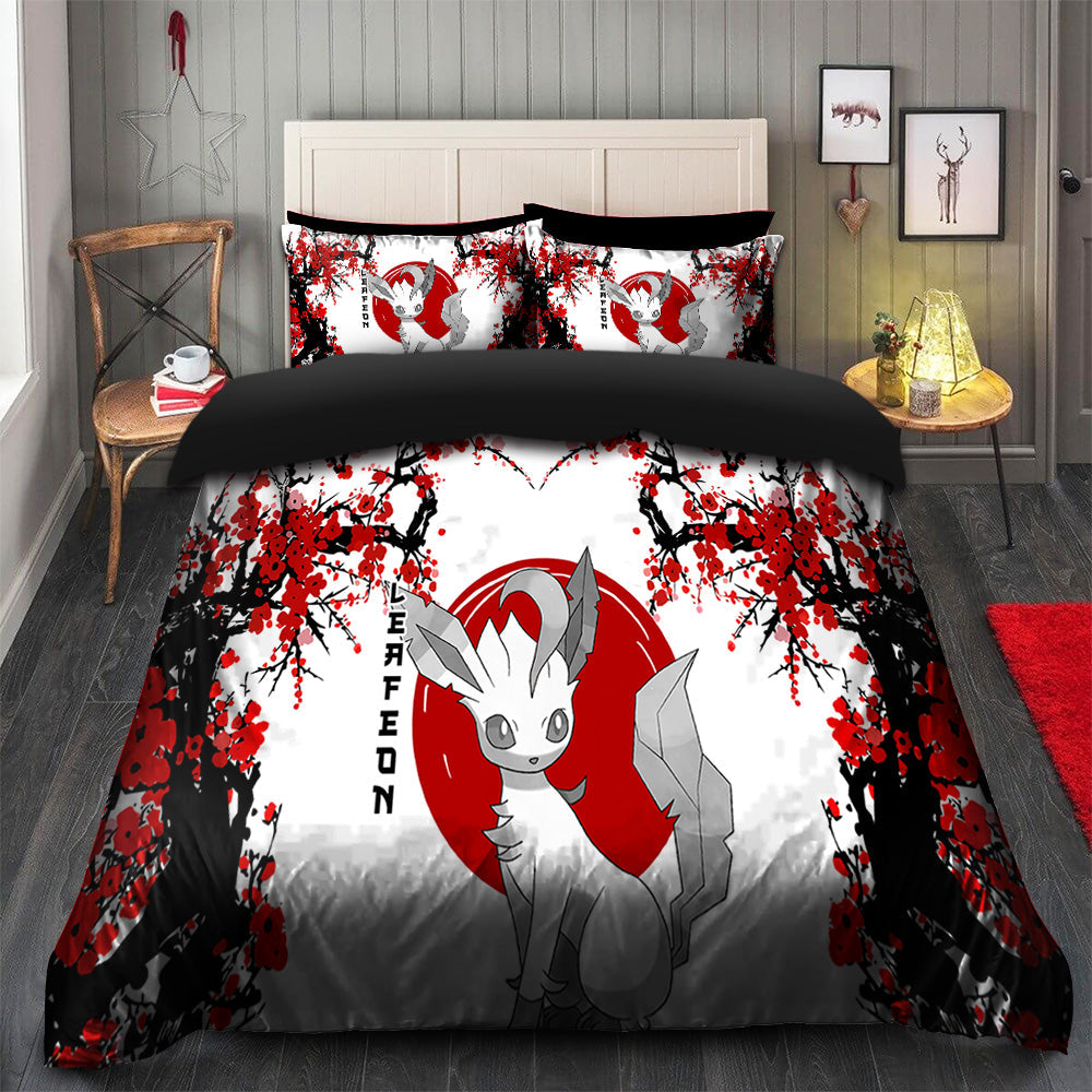 Ieafeon Pokemon Bedding Set Duvet Cover & 2 Pillowcases Japan Style