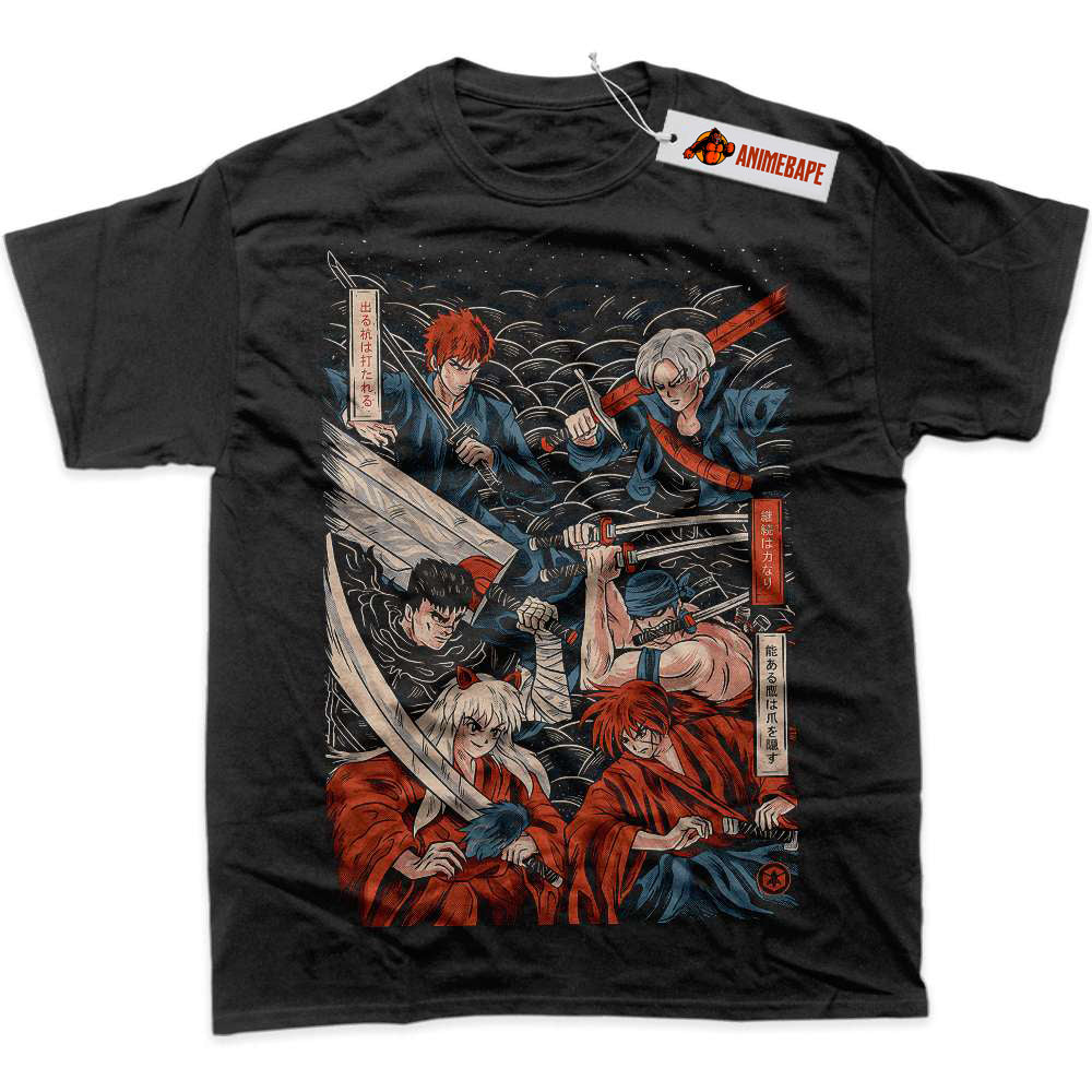 Anime Shirts: Inuyasha, Guts, Zoro, Ichigo, Trunks, Kenshin Graphic