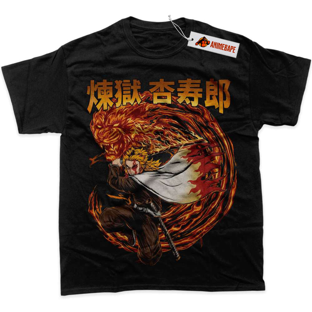 Demon Slayer Kyojuro Rengoku Graphic T-Shirt, Anime Shirt for Fans