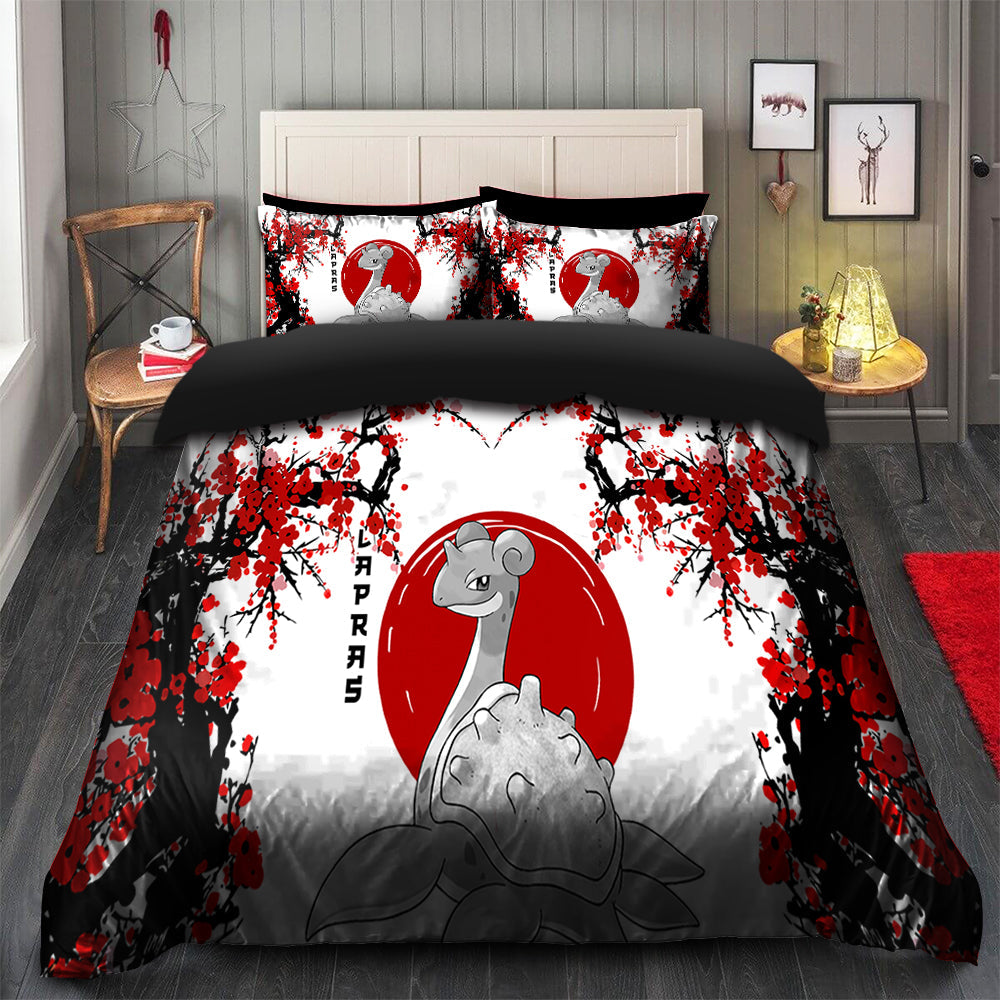 Lapras Pokemon Bedding Set Duvet Cover with 2 Pillowcases Japan Style