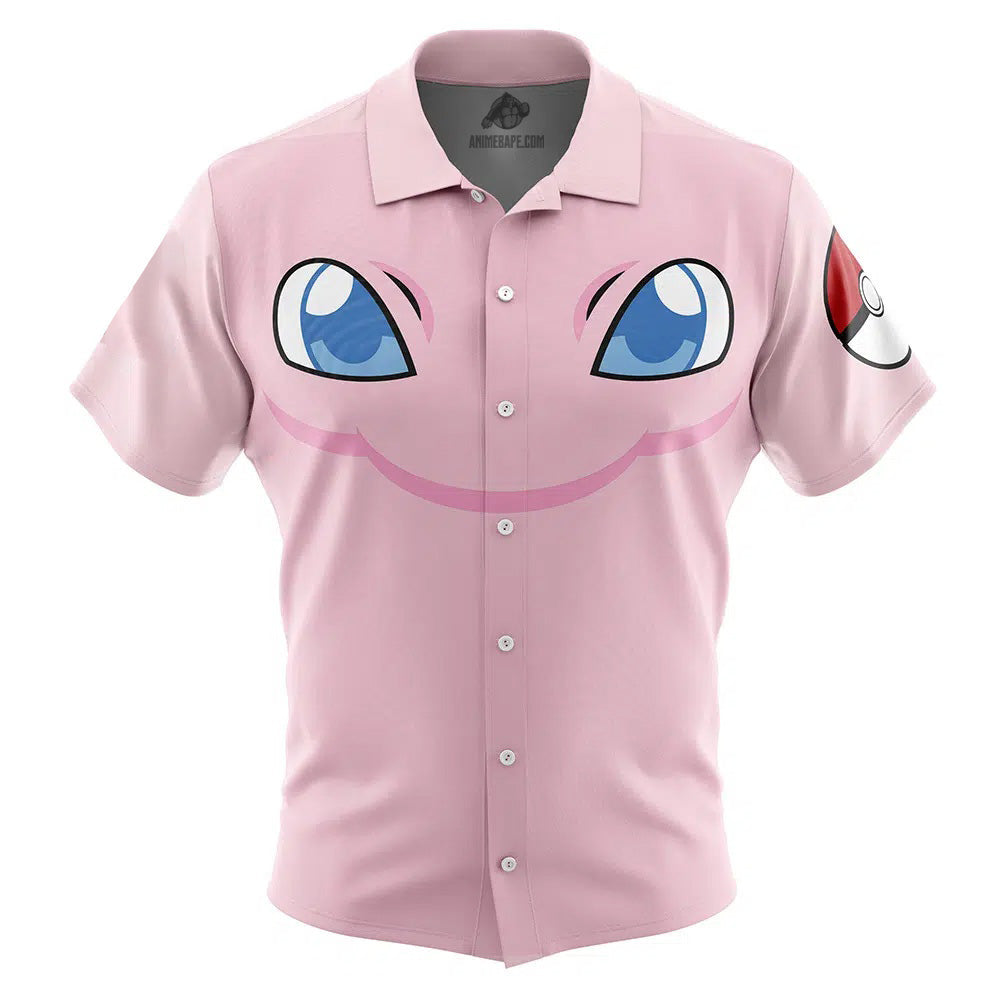 Mew Face Pokemon Button Up Hawaiian Shirt