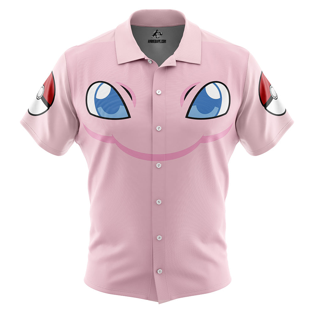 Mew Face Pokemon Button Up Hawaiian Shirt