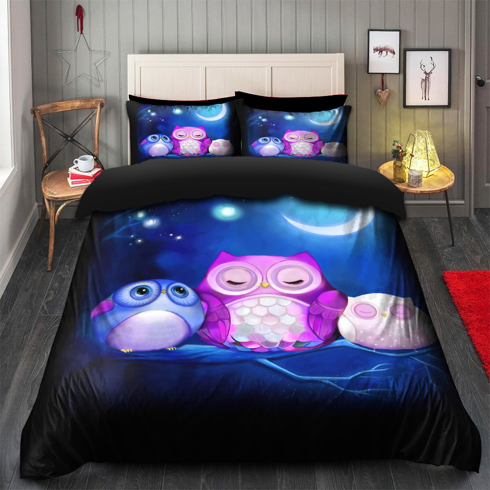 Cute Owl Bedding Set with Duvet Cover and 2 Pillowcases