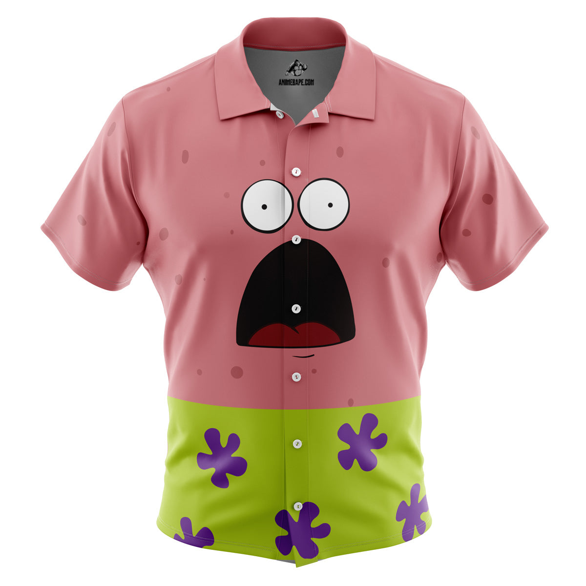 Patrick Star SpongeBob SquarePants Nickelodeon Button Up Hawaiian Shirt 2