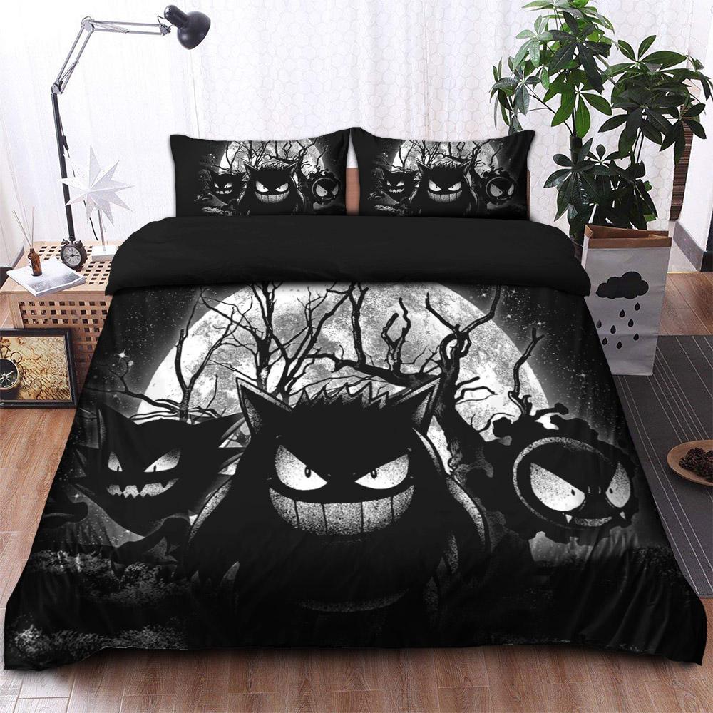 Gengar Haunter Pokemon Moonlight Duvet Cover Bedding Set with Pillows
