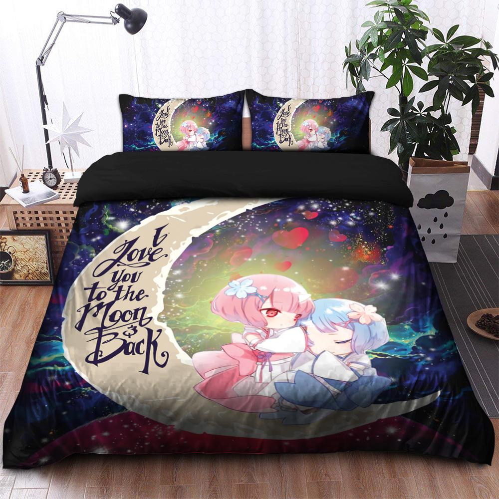 Re Zero Ram And Rem Galaxy Bedding Set Duvet Cover & 2 Pillowcases
