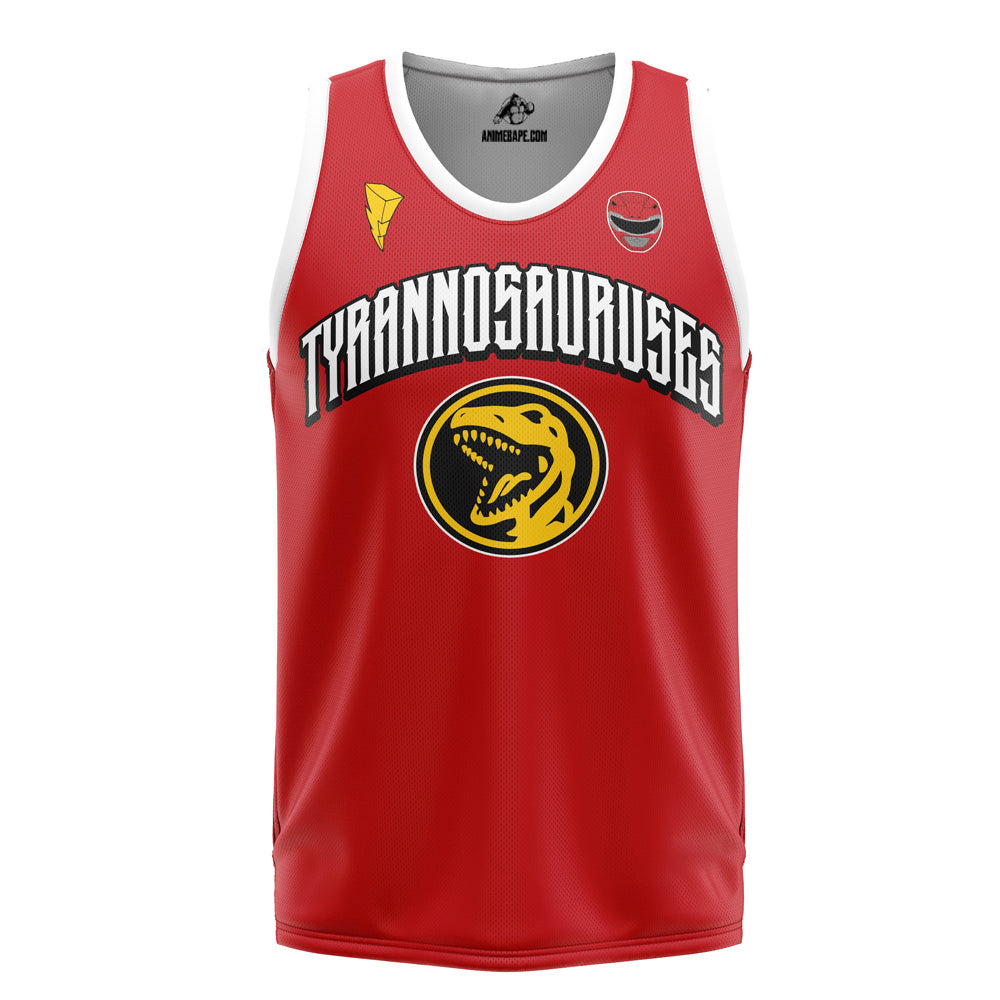 Red Tyrannosauruses Jason Lee Scott Power Rangers Basketball Jersey