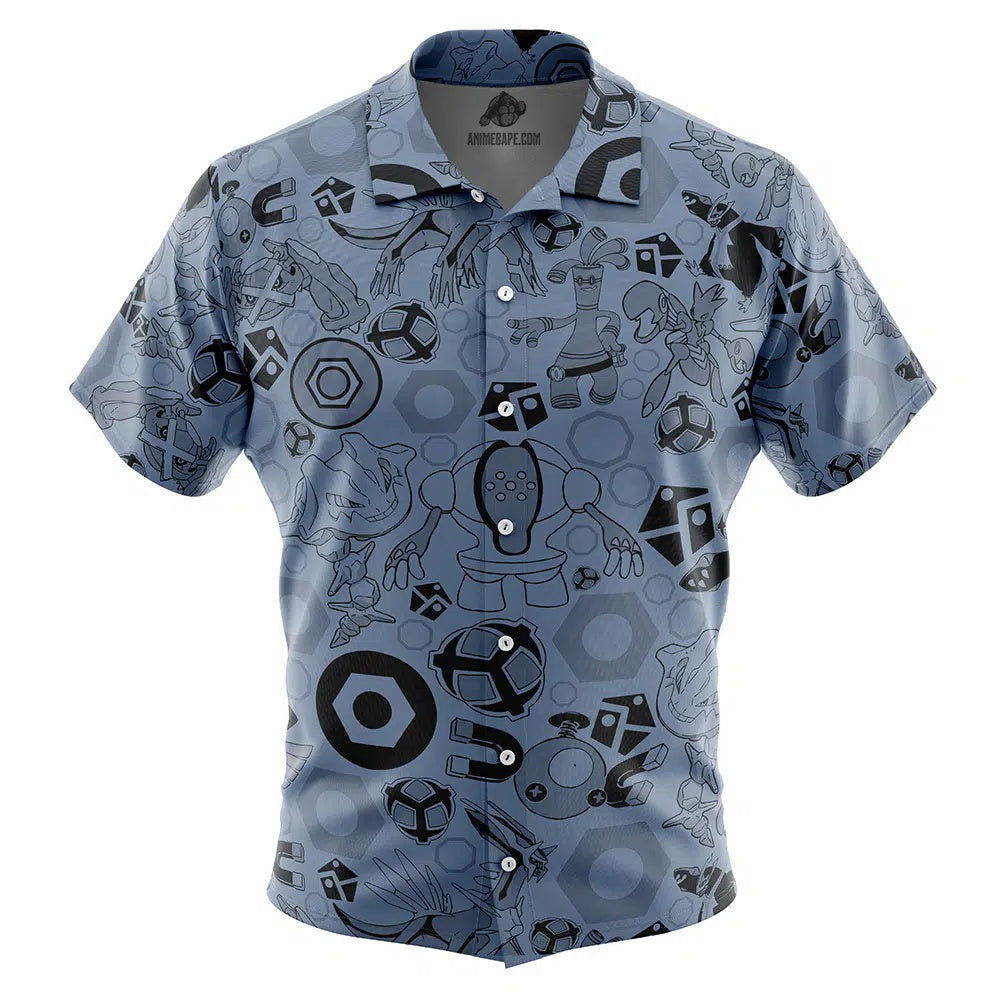 Steel Pokemon Button Up Hawaiian Shirt