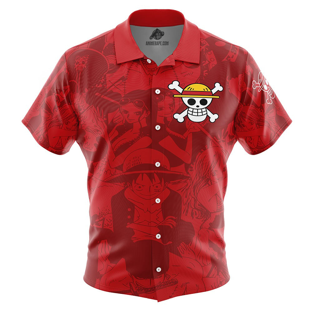 Straw Hat Pirates One Piece Button Up Hawaiian Shirt