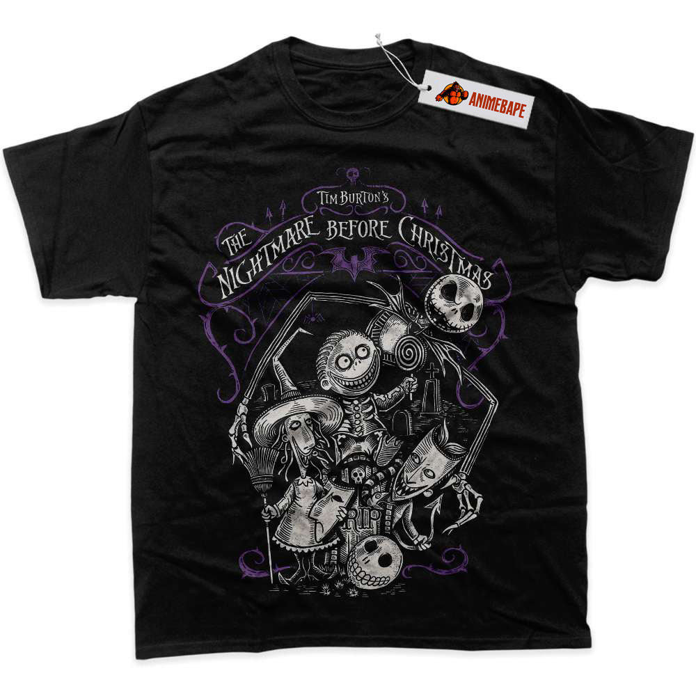 Nightmare Before Christmas Animated Graphic T-Shirt for Fans