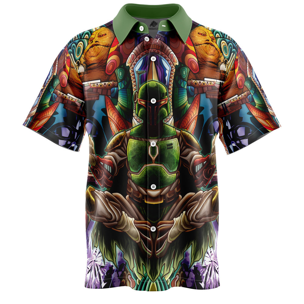 Trippy Boba Fett Star Wars Button Up Hawaiian Shirt