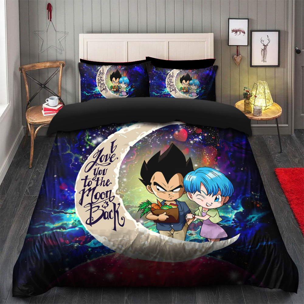 Dragon Ball Bedding Set - Vegeta Bulma Love You To The Moon Duvet