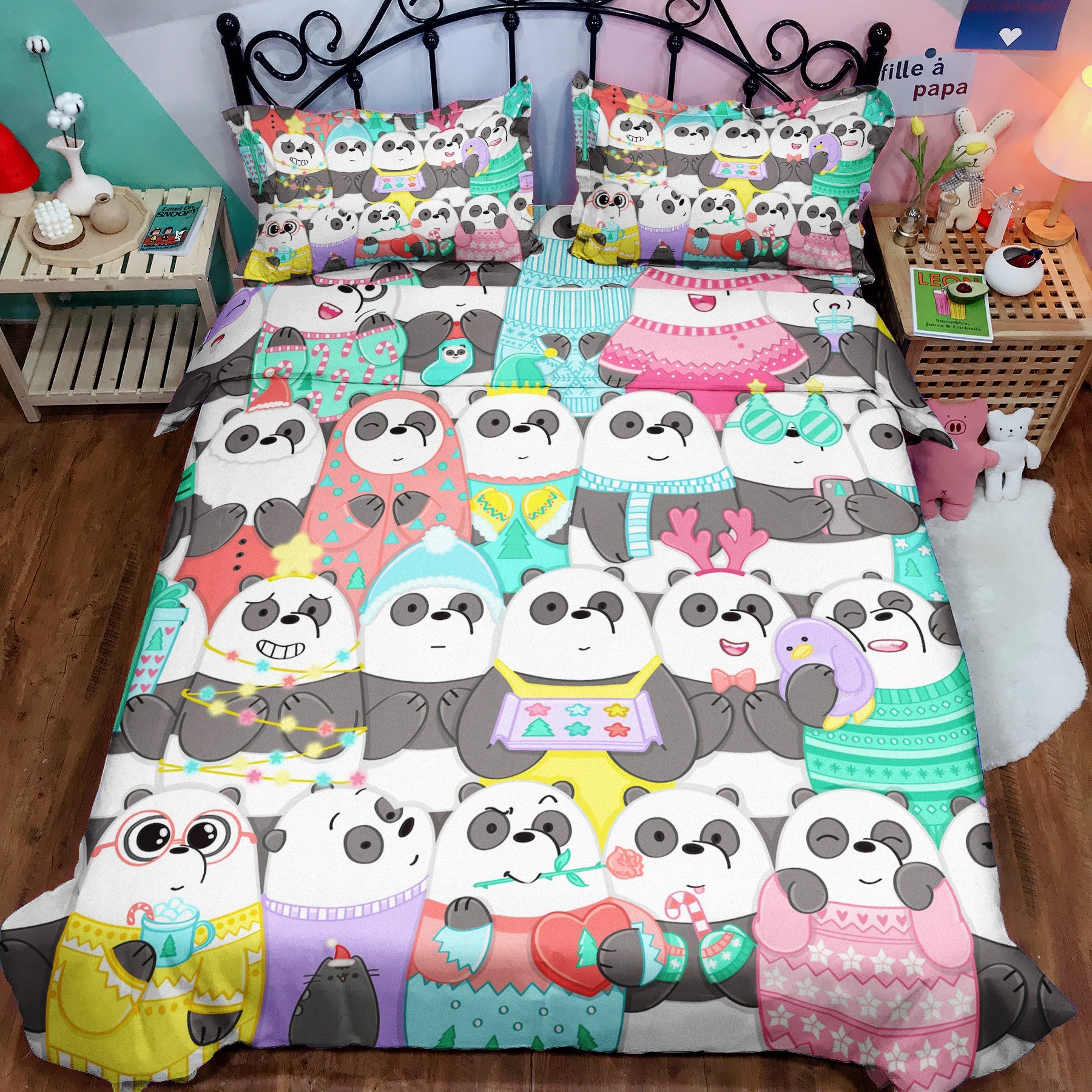 We Bare Bears Duvet Cover Set with 2 Pillowcases - Bedding Set
