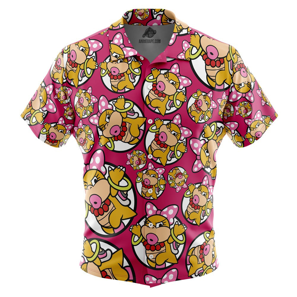 Wendy O. Koopa Super Mario Bros Button Up Hawaiian Shirt