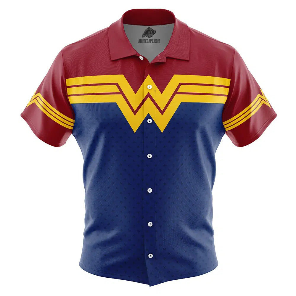 Wonder Woman DC Comics Button Up Hawaiian Shirt