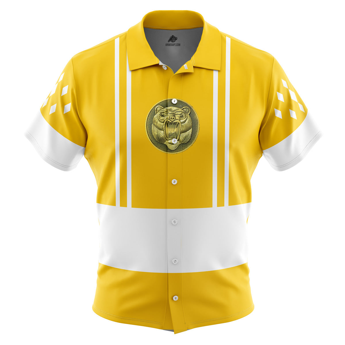 Yellow Ranger Ranger Ninjetti Mighty Morphin Power Rangers Button Up Hawaiian Shirt