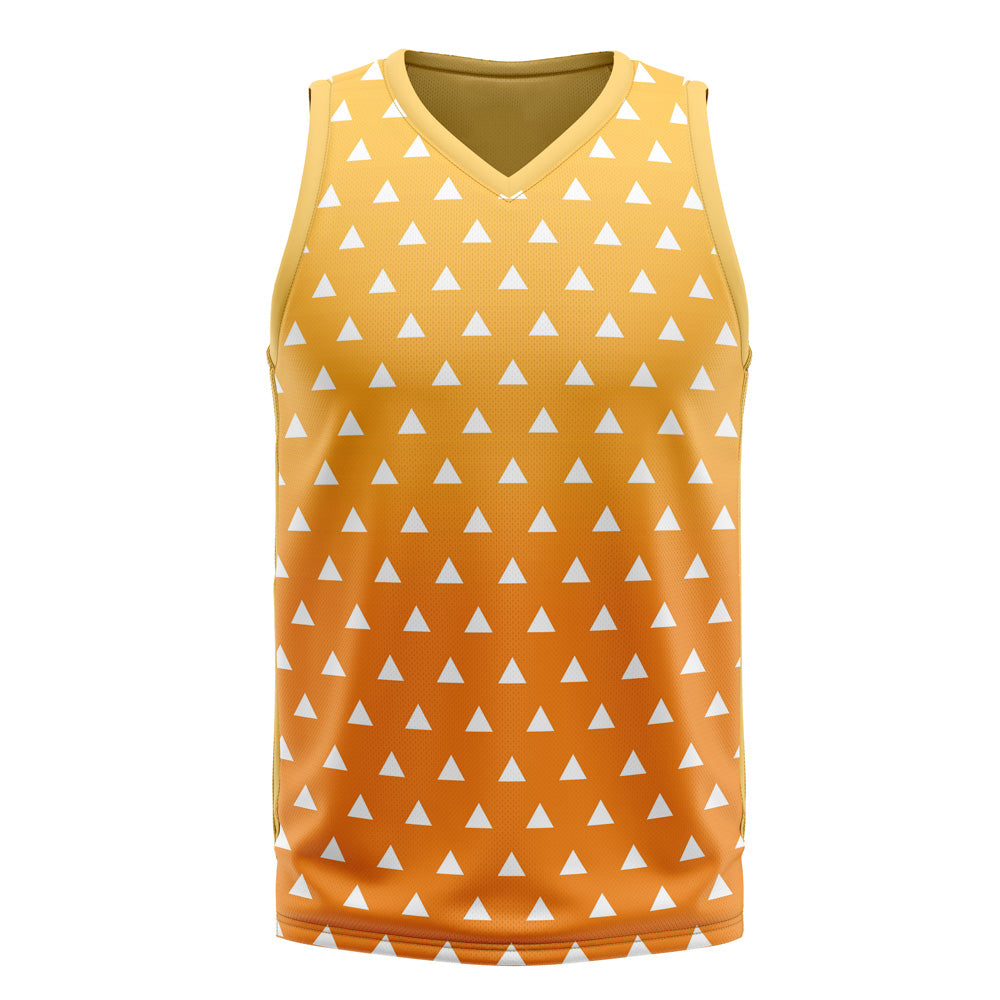 Zenitsu Agatsuma Demon Slayer V-Neck Basketball Jersey