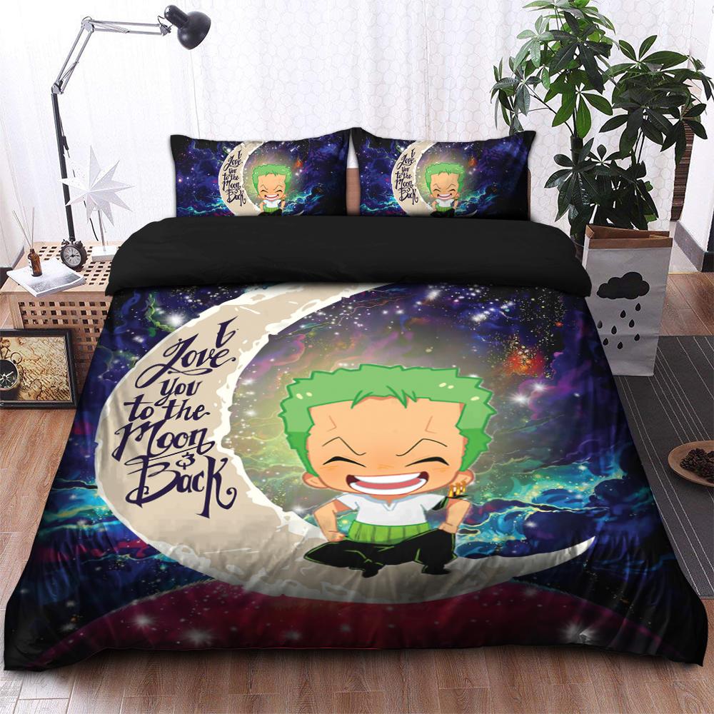 One Piece Love You To The Moon Galaxy Bedding Set Duvet Cover &